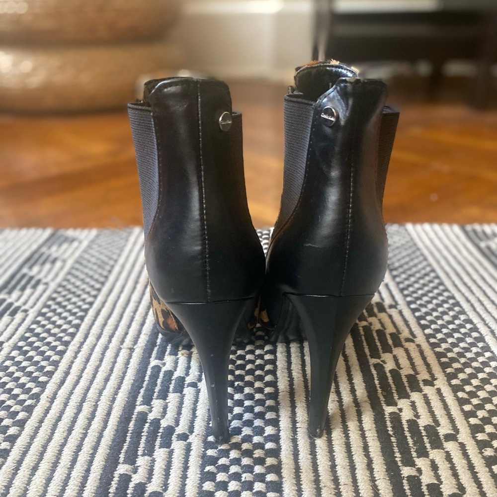 Leopard Print Platform Booties - Size 7m - image 4